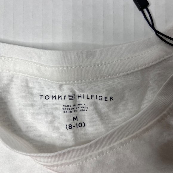 Tommy Hilfiger Girls Sz M (8 ) t shirt White with Colorful Words - Picture 4 of 5